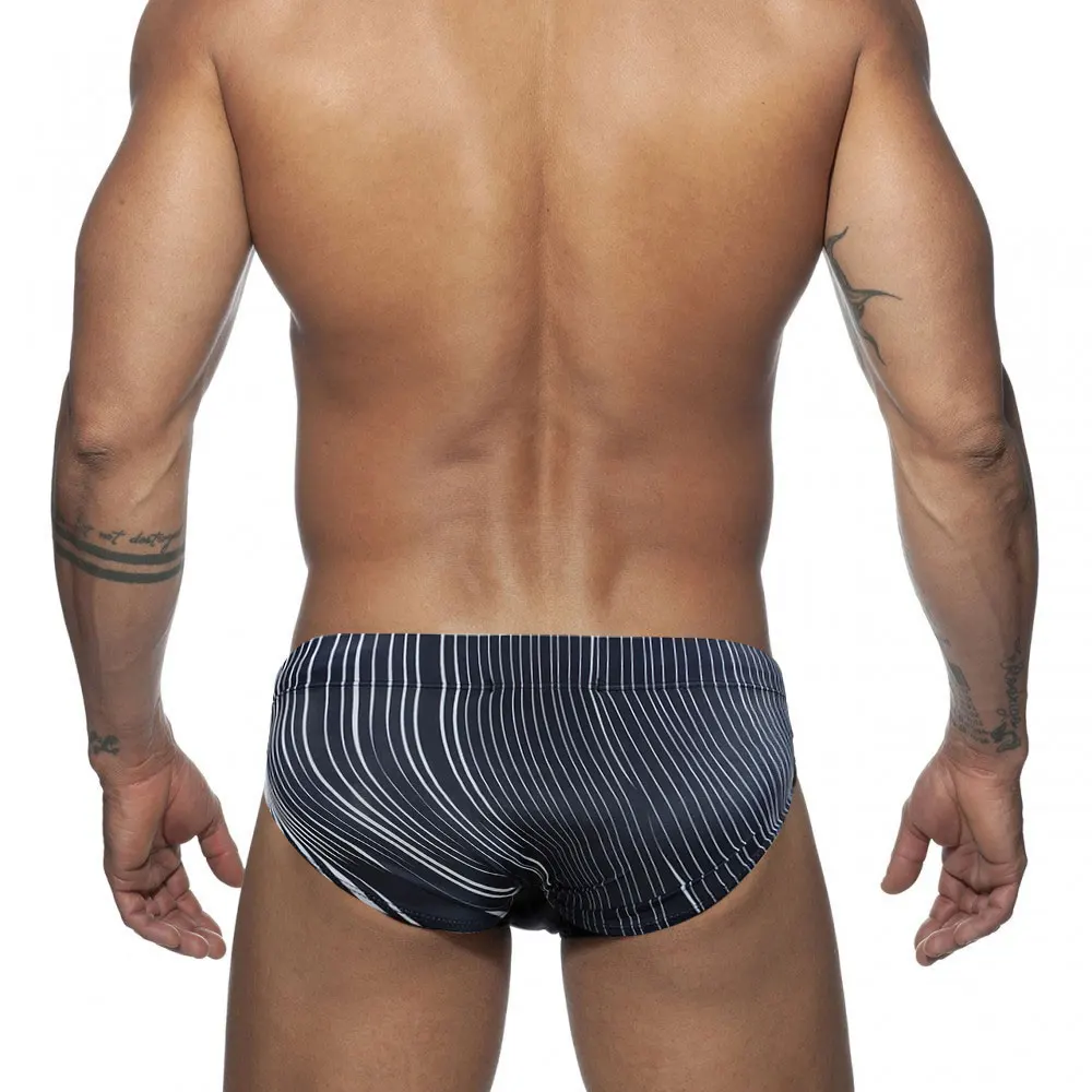 UXH Men's Swim Briefs beach pants Surfing bathing suit Low-waist Sexy Surfboard strips Swimwear Pad Push-up Swimming_voghion.com