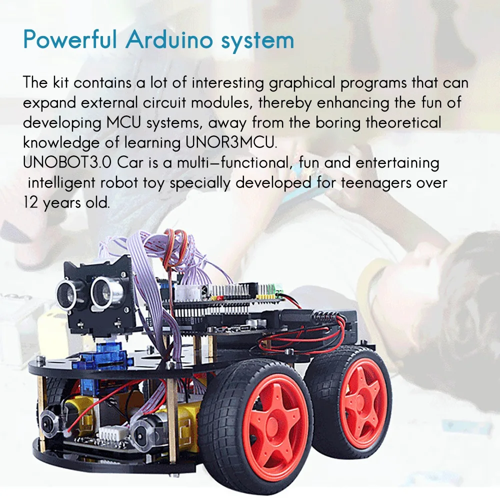스마트 자동차 로봇 키트 용 UNO Bot DIY 원격 제어 로봇 시작하기 Arduino 키트 DIY 코딩 적합