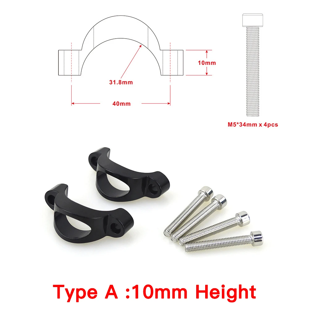 Aluminum Alloy TT Aerobar Riser Spacer for 31.8mm Handlebar – Triathlon Road Bike Extension Kit (Modular 10mm/20mm Stackable