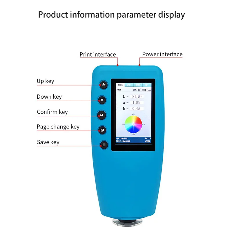 Portable Digital Color Analyzer with Color Screen Display for Lab Testing and Matching Coating Printing
