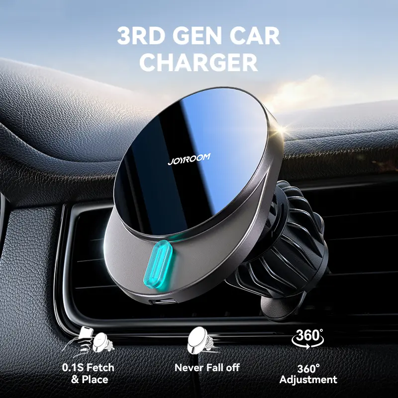 Joyroom 15W Magnetic Phone Holder Mount Charger Fast Wireless Car Charger for iPhone 16/15/14/13 Air Vent Car Phone Mount 1/2PCS - Image 4
