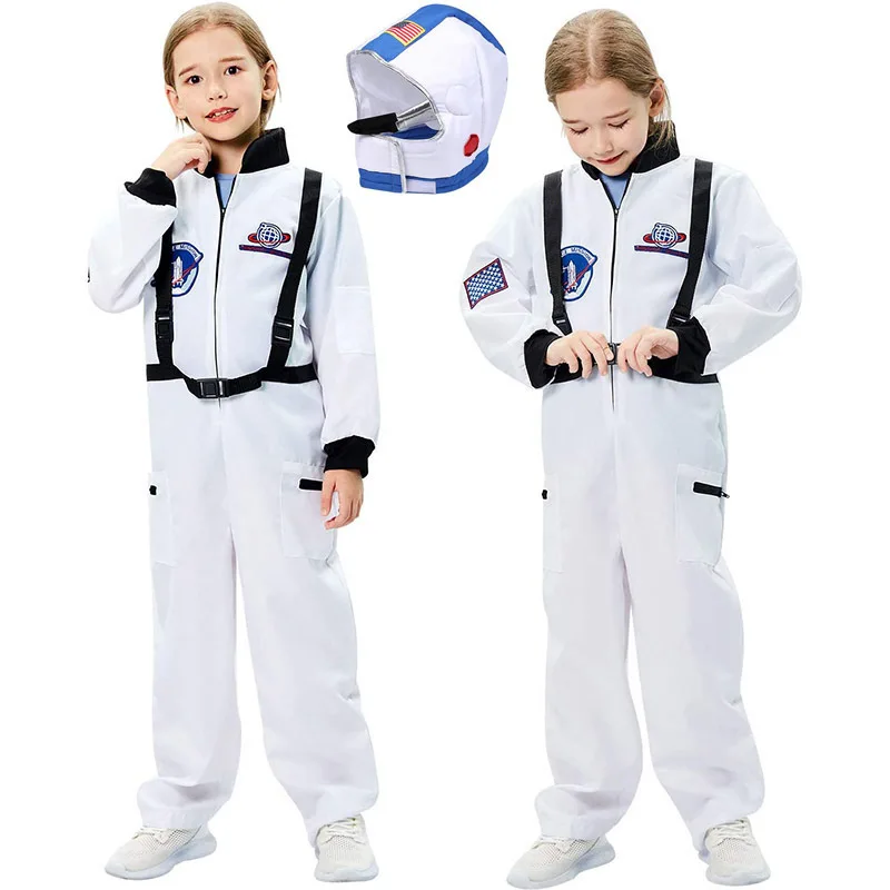 Umorden Narancsszínű Fehérítőszer Űrhajós Űrrepülő Kozmonauta Viselet cosplay számára gyerekeknek gyerekek fiúknak lányok kezeslábas vel Betűköz helmes