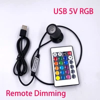 RGB Small LED Surface Mount Spotlight 1W/3W Mini LED Ceiling Showcase DownLight 360° Swivel With 5VUSB Switch And RGB Controller 1