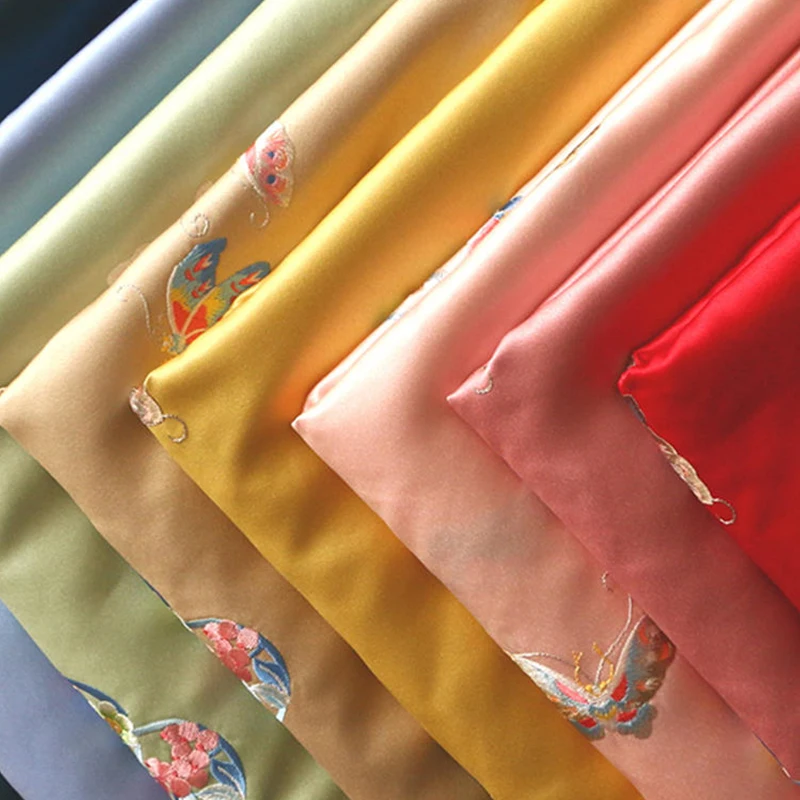 Blumen schmetterling gesticktes Muster Damast stoffe für Seiden satin Kleid Nähen Cheong sam DIY Design Material Jacquard Brokat – Detail 3