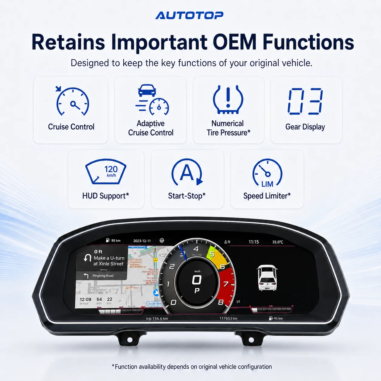 Panel de Instrumentos Digital Linux AUTOTOP de 12.3 Pulgadas para Volkswagen VW Passat B8/Magotan B8/CC/Arteon/Passat Variant 2015-2023, Actualización de Tablero LCD Virtual Cockpit, Compatible con CarPlay Inalámbrico, Android Auto, AirPlay, AutoLink, Plug & Play, Navegación GPS 7