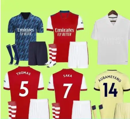 Мужские и детские футбольные рубашки SMITH ROWE SAKA AUBAMEYANG PEPE комплекты 2021 2022 мышьяков