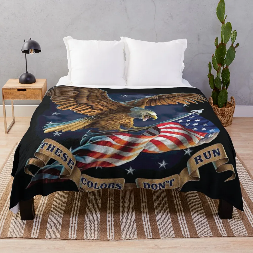 

These Colors Don't Run - American Bald Eagle Throw Blanket Dorm Room Essentials Bed blanket decorative blanket