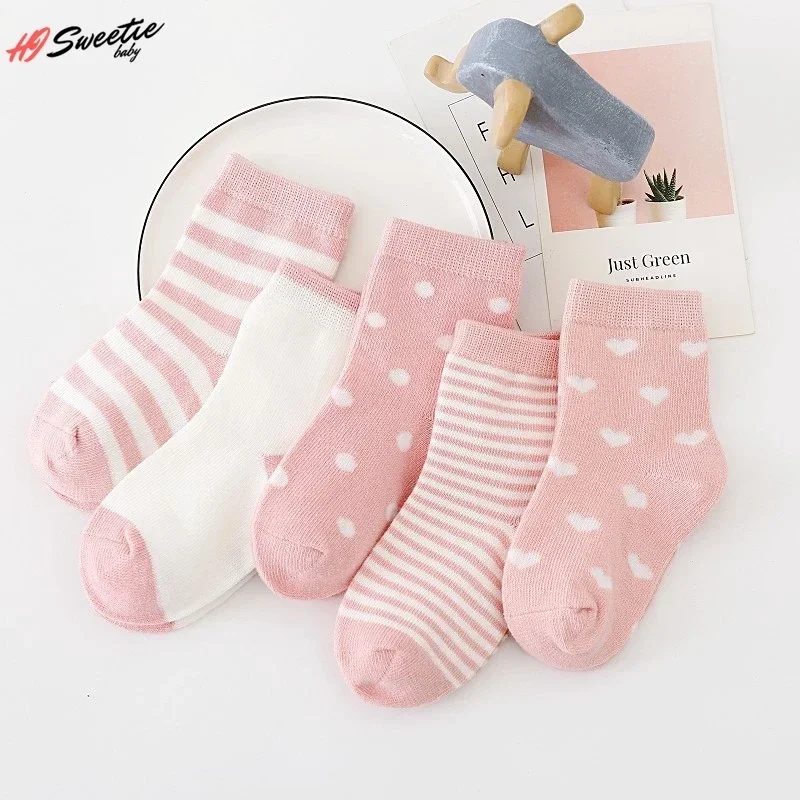 5Pairs Baby Socks Newborn Baby Boy Socks 0-1-3-7Y Kids Pure Cotton Animal Design Fadeless Soft Children's Socks for Girls 4