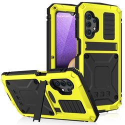 Premium Armor Metal Case with Screen Protector and Shockproof Holder Cover - Samsung Note20 (Yellow)