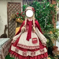 MAGOGO Christmas Lolita Dress Kawaii Costume Red Cloak Soft Sister Long Sleeve Party OP Victorian Dress Japanese Lolita Clothing - Image 6