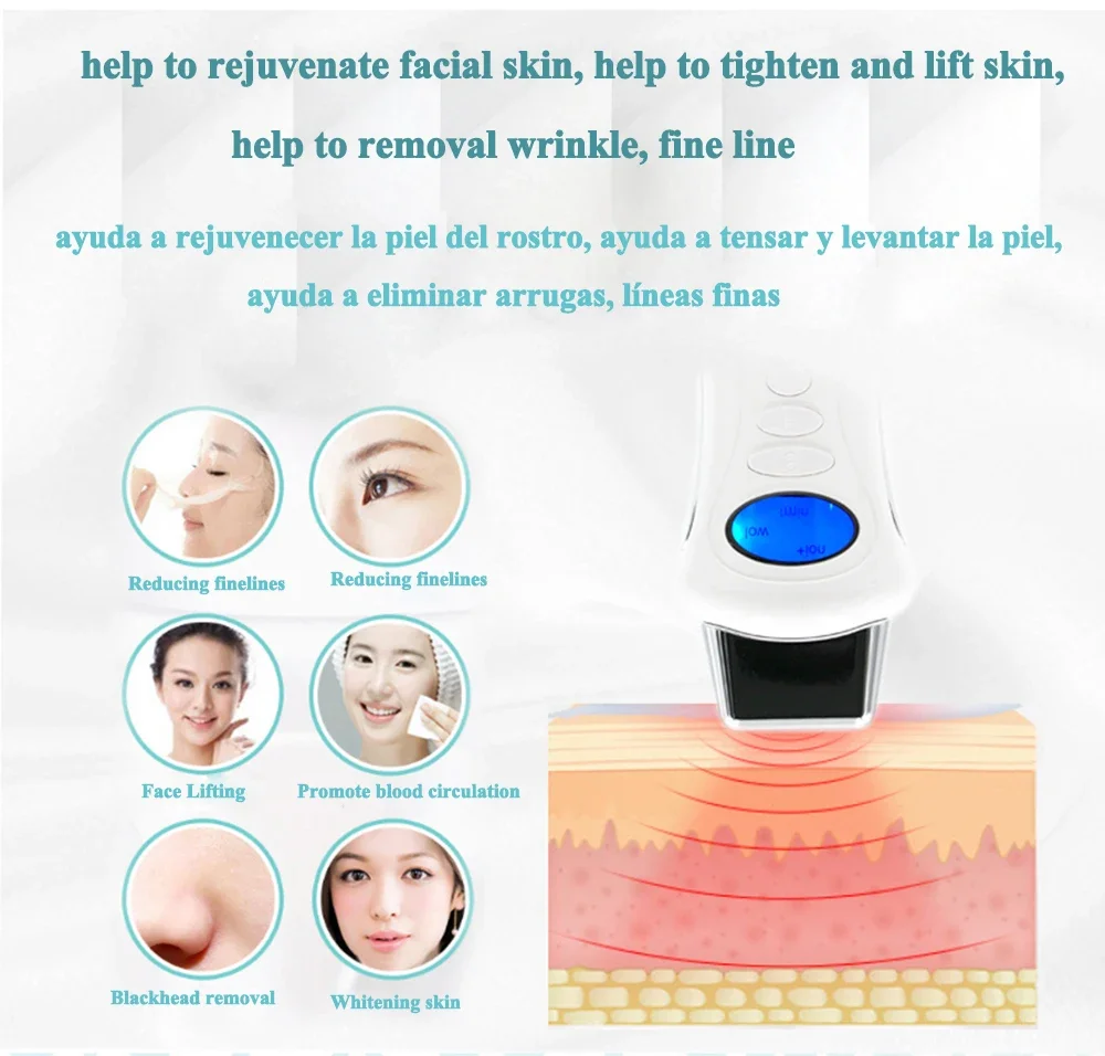 Handheld Galvanic Spa Nu Electroporator Skin Tightening Face Lift Microcurrent Facial Machine Galvanic Current Device Skin Care Beauty Instrument