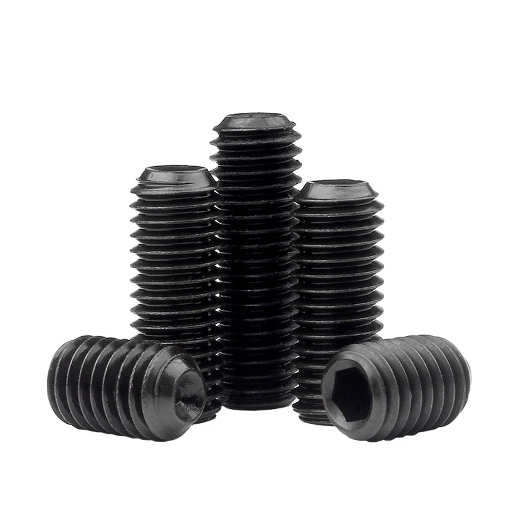 Yiqianyuan 1/4'' 5/16'' 3/8'' UNC UNF DIN916 등급 12.9 합금강 육각 소켓 고정 나사 (컵 포인트 헤드리스 그럽 볼트 포함)