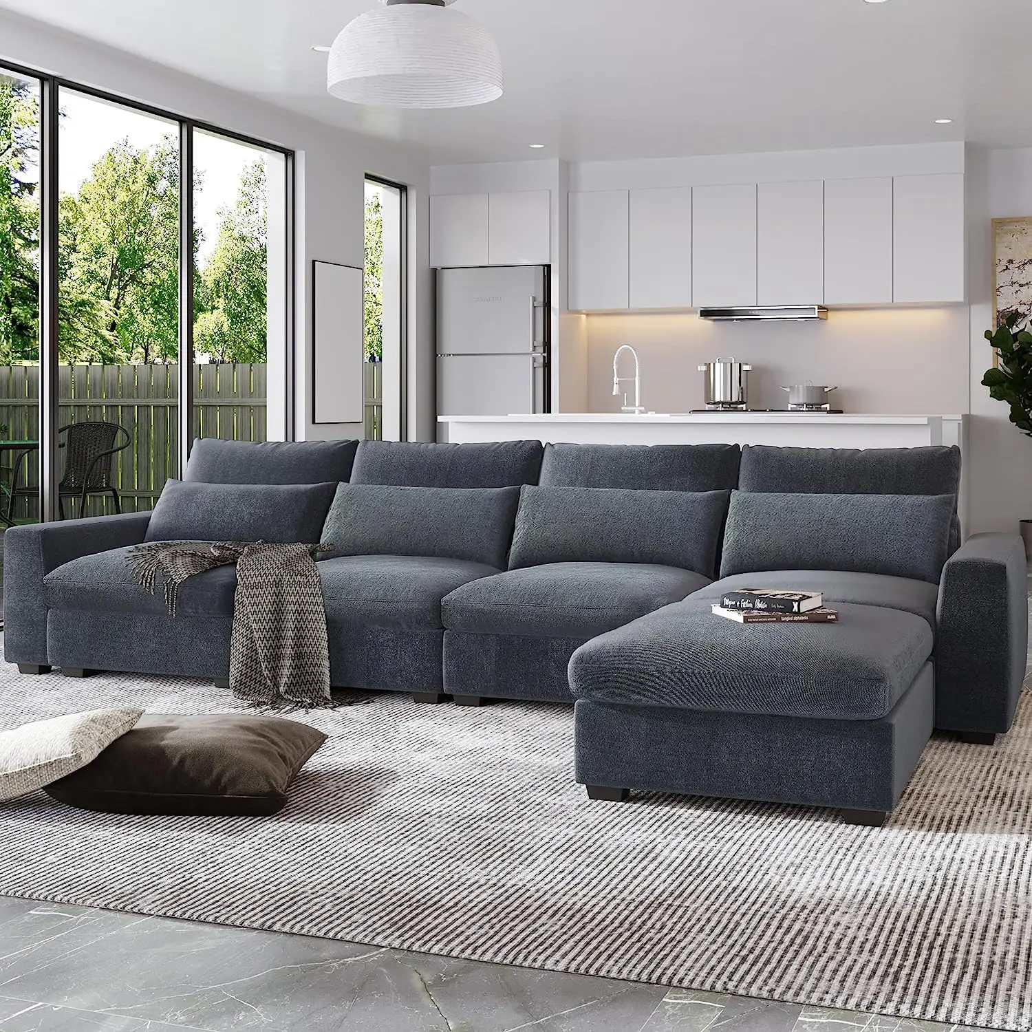 

L Shaped Couches for Living Room Modular Sectional Sofa Modern Large Sectional Couch with Reversible Chaise Comfy Cloud Couch