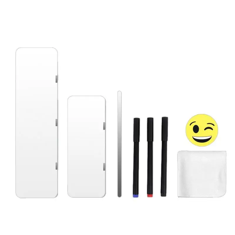 컴퓨터 모니터용 사이드 메모 보드, 건식 지우기, 마그네틱 화이트보드, 양면 쓰기 가능, 펜 및 스폰지 포함, 가정용