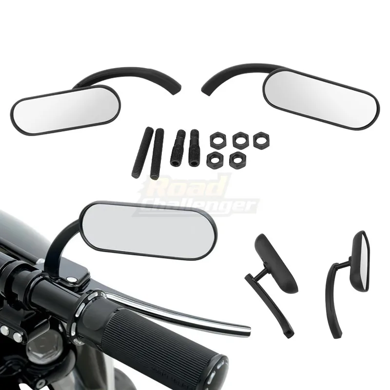 

Motorcycle Right Left 8mm 10mm Mini Oval Rear View Side Mirror For Harley Touring Electra Glide Dyna Fatboy Softail Sportster