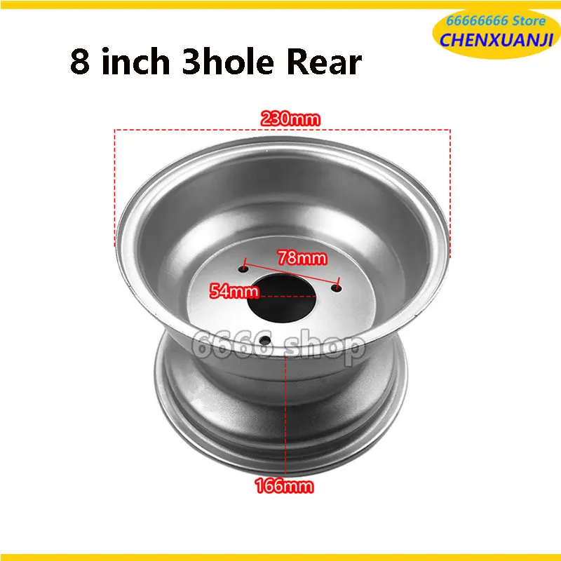 8 Inch 4/3 Hole Wheels Front and Rear Wheel Hub Suitable for Atv Quad ATV Karting 19x7-8 18x9.50-8 21x7-8 Tubeless Tire