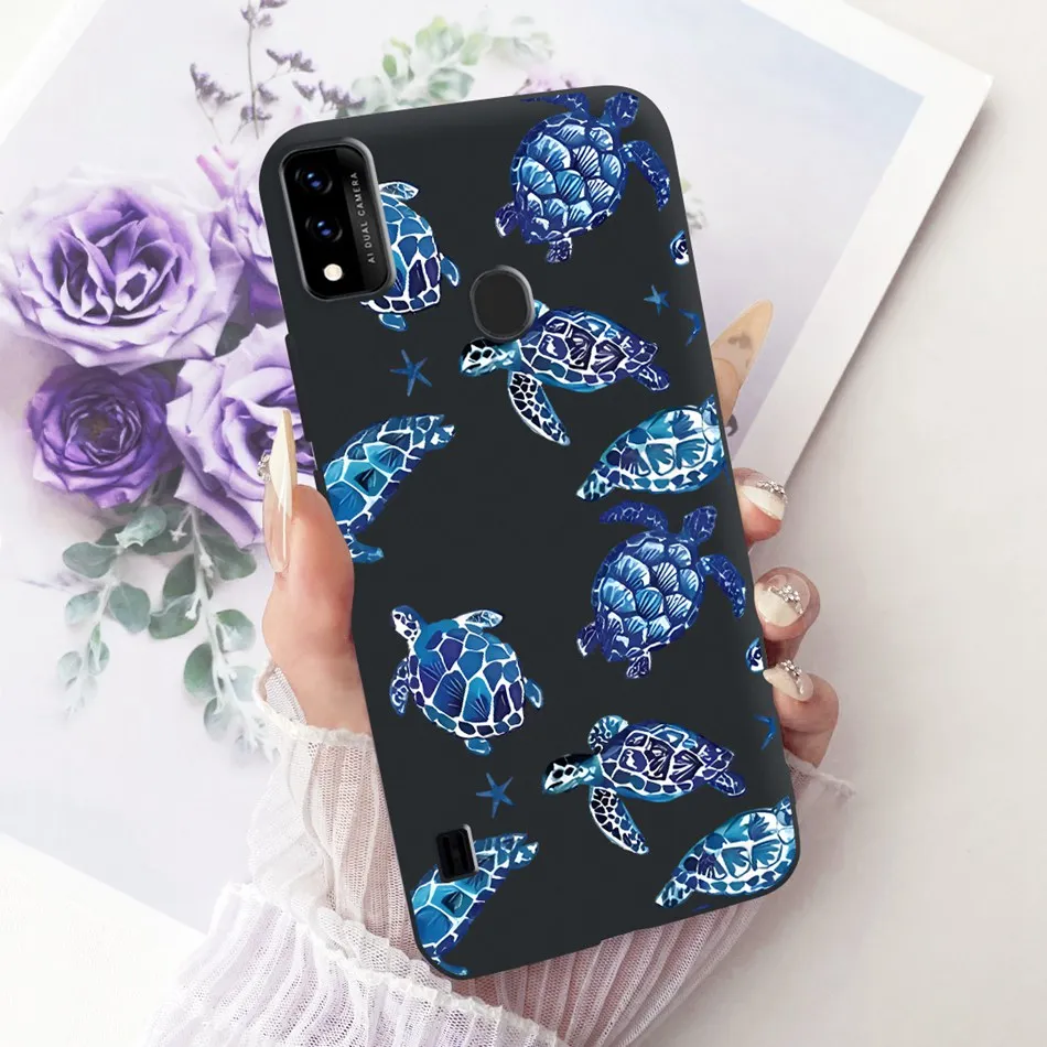 Charming Floral Butterfly Cat Black Silicone Phone Case