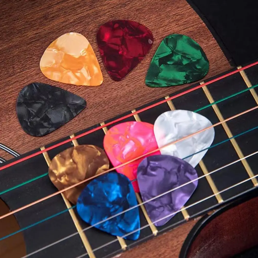 30Pcs 0.5mm 0.75mm 1.0mm Heart Celluloid Guitar Picks For Acoustic Guitar Electric Bass Ukulele Ultra-thin Guitars Picks