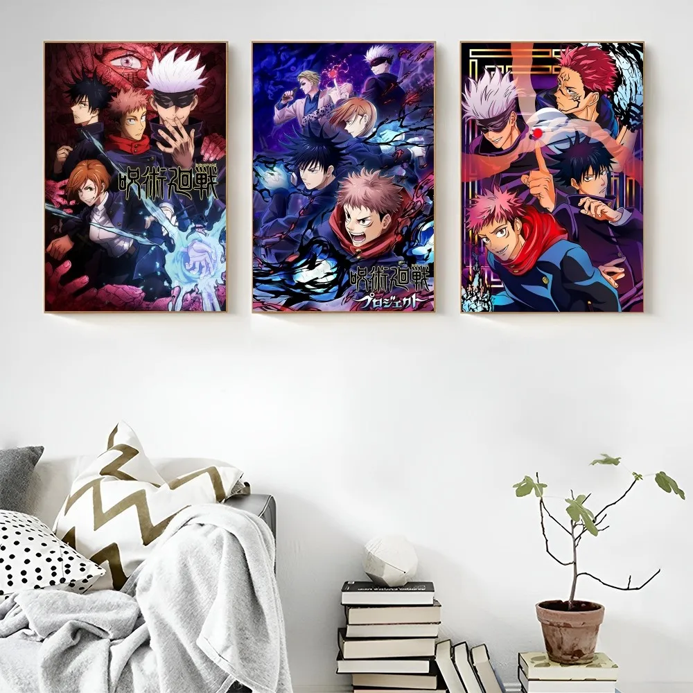 1PC Ujutsu Kaisen Anime Poster Self-adhesive Art Waterproof Paper Sticker Coffee House Bar Room Wall Decor anime stickers anime poster diy poster sticker
