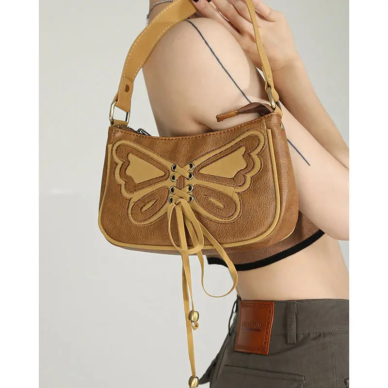 

American Vintage Summer Fashion Butterfly Small Square Shoulder Bag Casual Trendy Hottie Streetwear Women Purses and Handbags