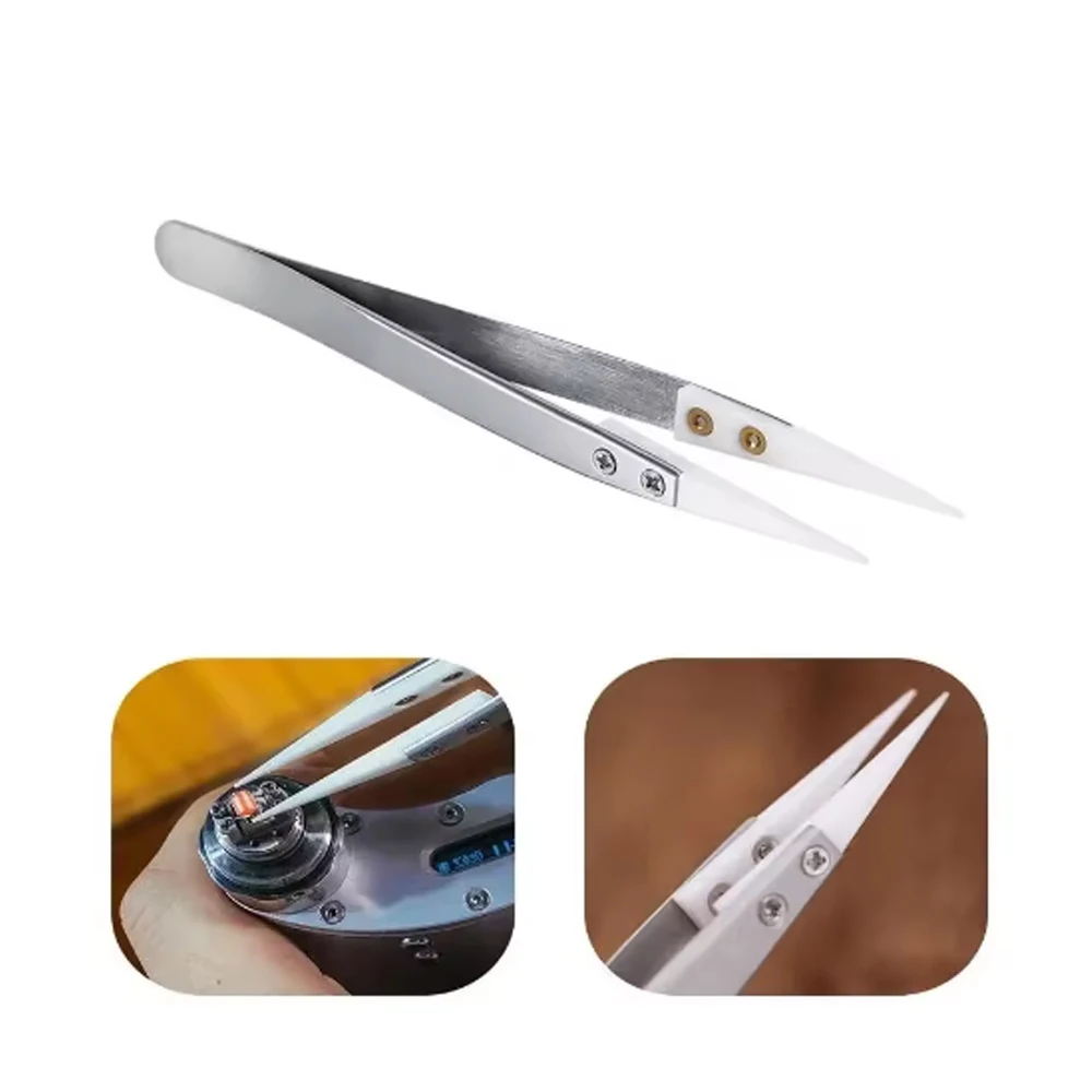 Ceramic Tipped Stainless Steel Heat-Resistant Precision Tweezers