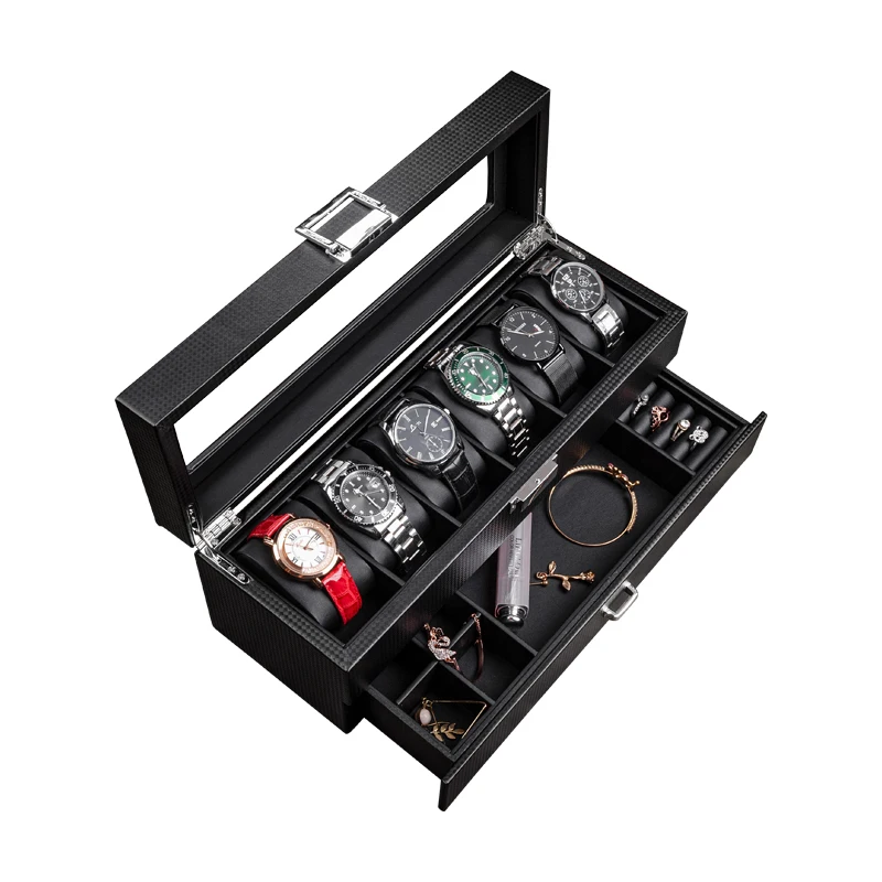 Big Size Watch Box Storage Case Transparent Skylight Watch Boxes Organizer Ring Jewelry Wrist Watches Display Collection Gift