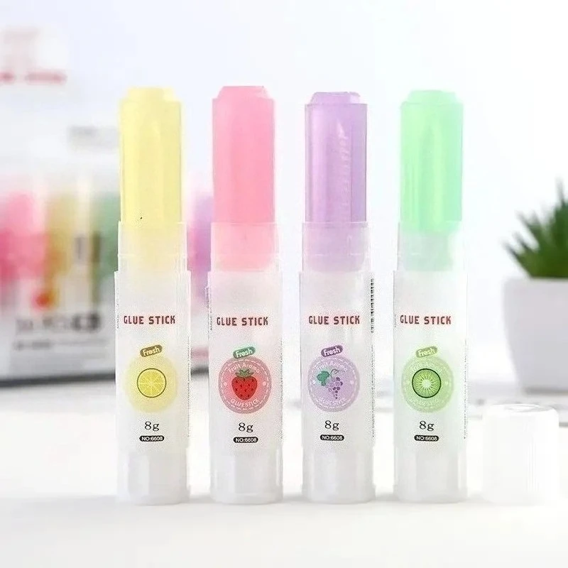 4 Pcs 귀여운 다채로운 스타일 접착제 스틱 높은 점도 Glutstick 고체 접착제 종이 스티커 편지지 사무용품