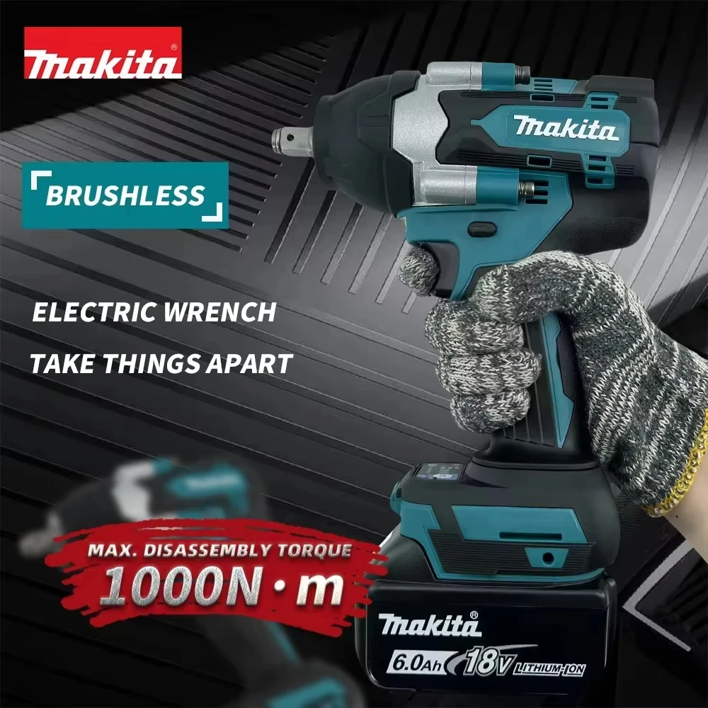Makita DTW700 1000N.m Cordless Impact Wrench Brushless Electric Wrench Screwdriver Large Torque Auto Repair Power Tools 2