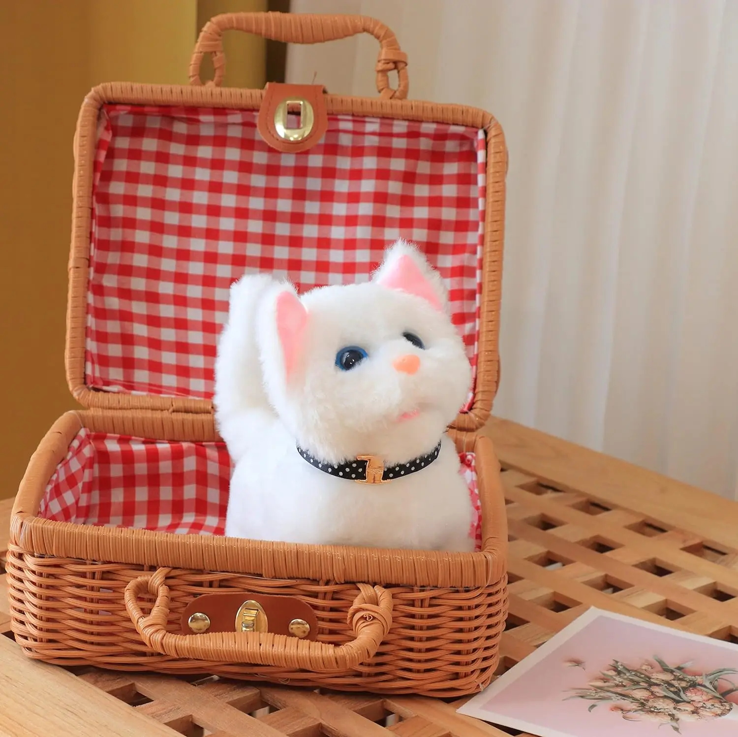 New Walking Kitty Plush Toy Electric Interactive Cat Stuffed Animal Meowing Tail Wagging Head Nodding Cat Pet Toy For Kids Gift 4