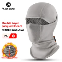 WEST BIKING Winter Thicken Fleece Balaclava Skiing Cycling Double layered Jacquard Warm Motorcycle Hoods Thermal Sport Gear 1