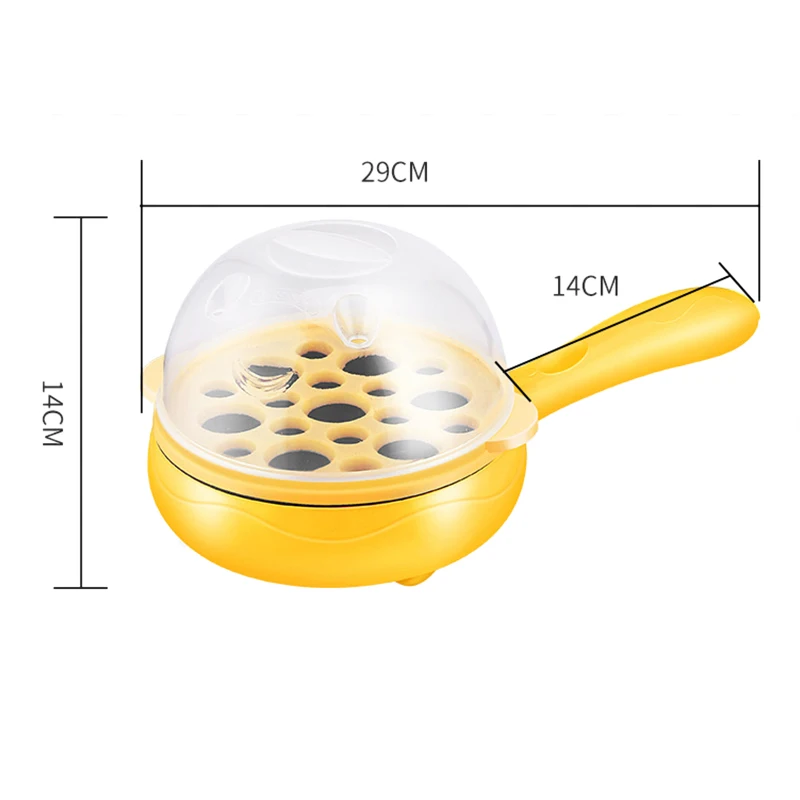 Multifunctional 2 in 1 Egg Cooker Non Stick Egg Frying Pan Boiler Automatic Off Boiler Machine for Home Dormitory