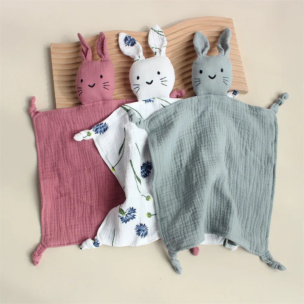 Organic Elephant Lovey,Muslin Security Blankets for Babies,cat Baby Stuffed Animal for Newborn,Baby Snuggle Toy,Baby Gift 4