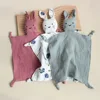Organic Elephant Lovey,Muslin Security Blankets for Babies,cat Baby Stuffed Animal for Newborn,Baby Snuggle Toy,Baby Gift 4