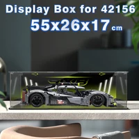 Acrylic display box for lego 42156 display case for PEUGEOT building block dustproof  clear model car storage box 55x26x17cm 1