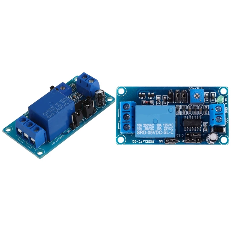 

Hot TTKK 2 Pcs Single Channel Time Delay Relay Module Control Board DC5V FC-32 & DC12V FC-32