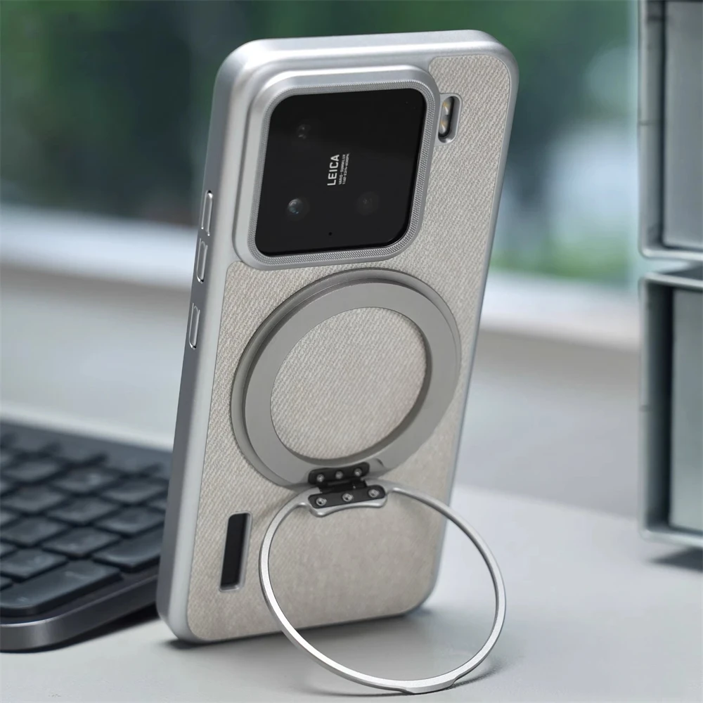 Ultra Thin Canvas Fabric Magnetic Wireless Charging Matte Hard Cover Case with Logo