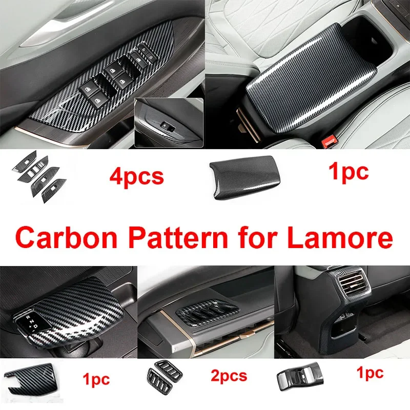 

Узор углерода для Changan Lamore 2023 2024, аксессуары для интерьера, стеклянная подъемная панель, декоративная крышка