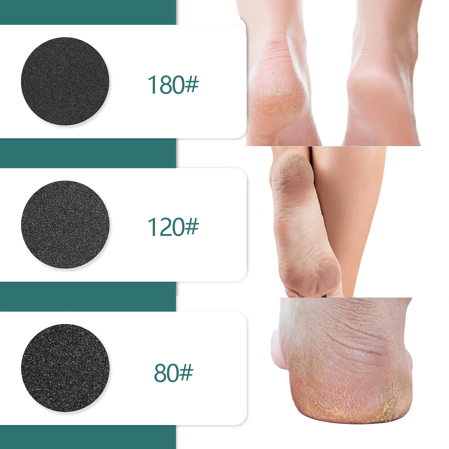 Nailpop 25mm Abrasive Sandpaper Pads for Manicure Drill Pedicure Foot File to Remove Dead Skin Calluses Nail Tool Accessories