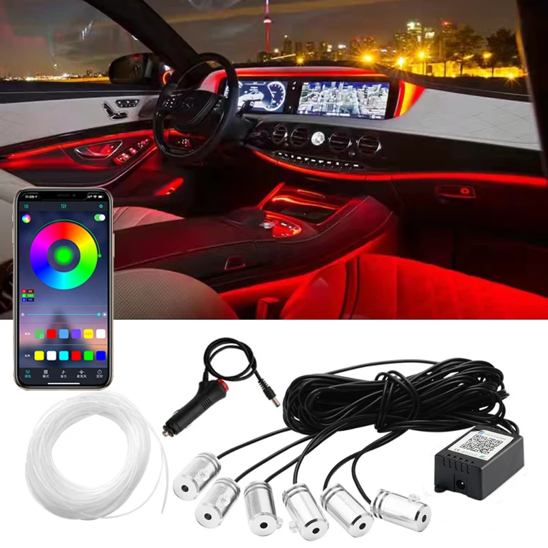 4/5/6 in1 Car Interior Light LED Underbody Lights Led Neon Light 8M RGB