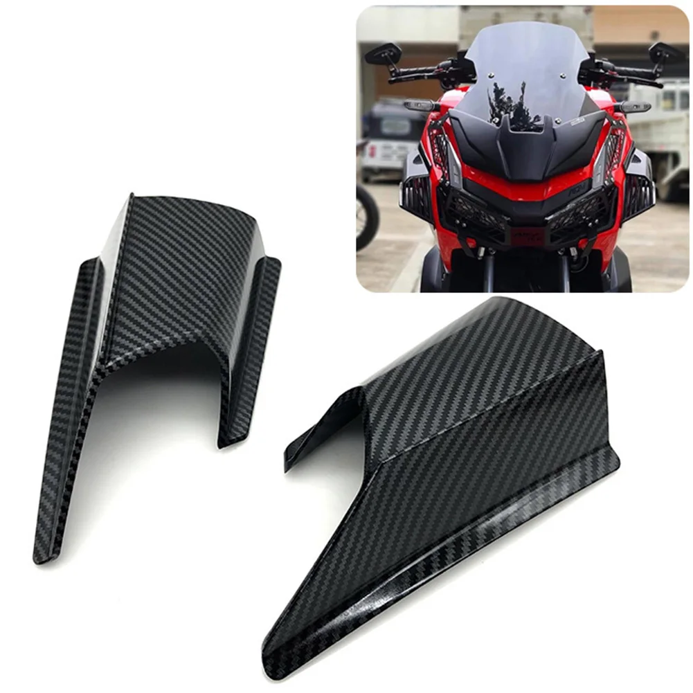 

2Pcs Carbon Fiber Motorcycle Fairing Air Deflectors Side Wings Windshield Side Cover Shield Stickers For Honda ADV150 2019-2020