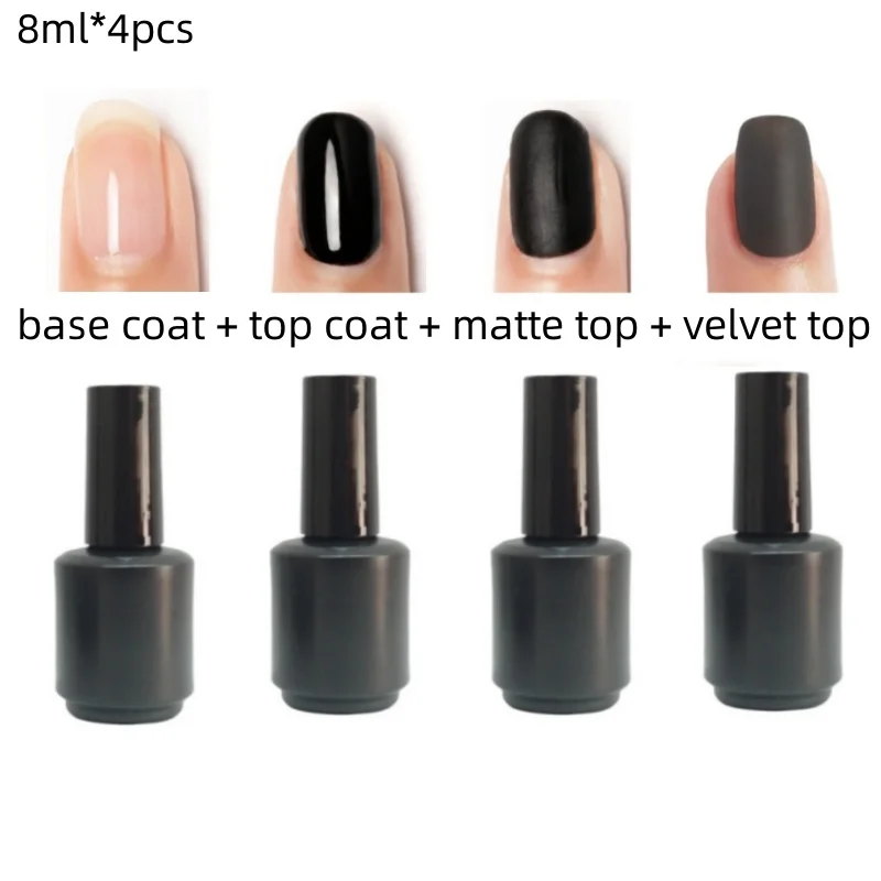 Base Coat No Wipe Top Coat Matte Top Coat Velvet Top Coat UV Nail Gel Polish Soak Off Functional Gel 2