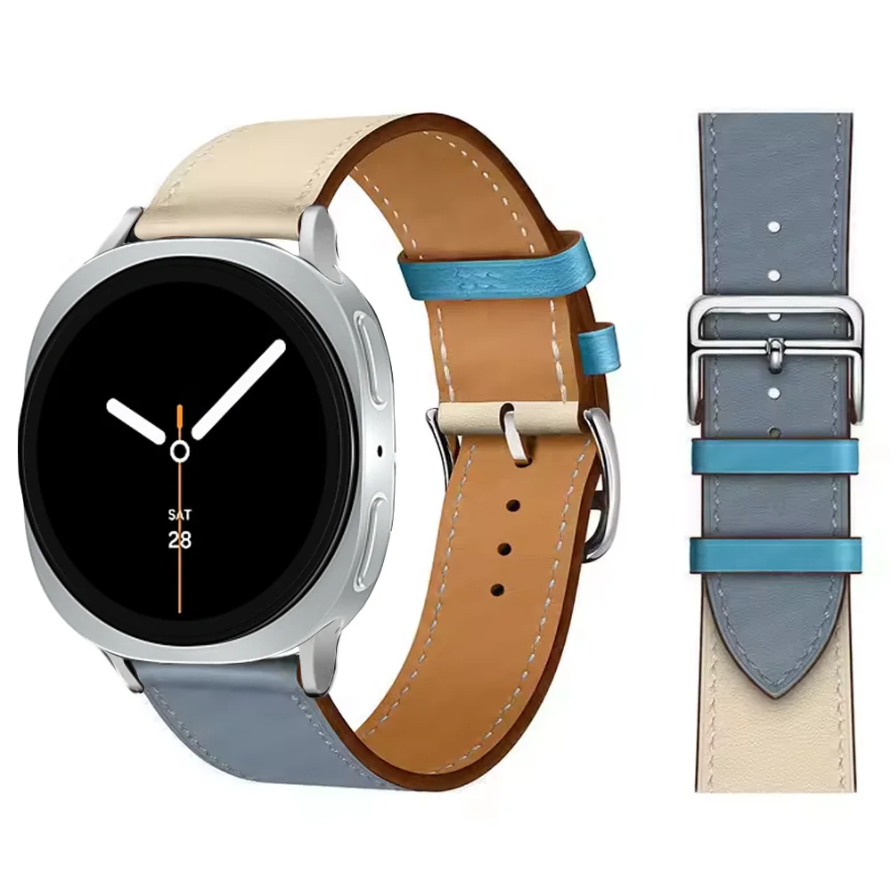 Premium Synthetic Leather Strap for Smartwatch - Elegant Bracelet with Connector