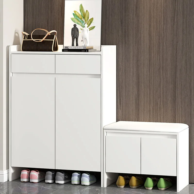 

Multi Layer Assembled Shoe Rack White Assembled Wood Narrow Ultra Thin Shoe Cabinet Storage Space Saving Zapateros Furniture