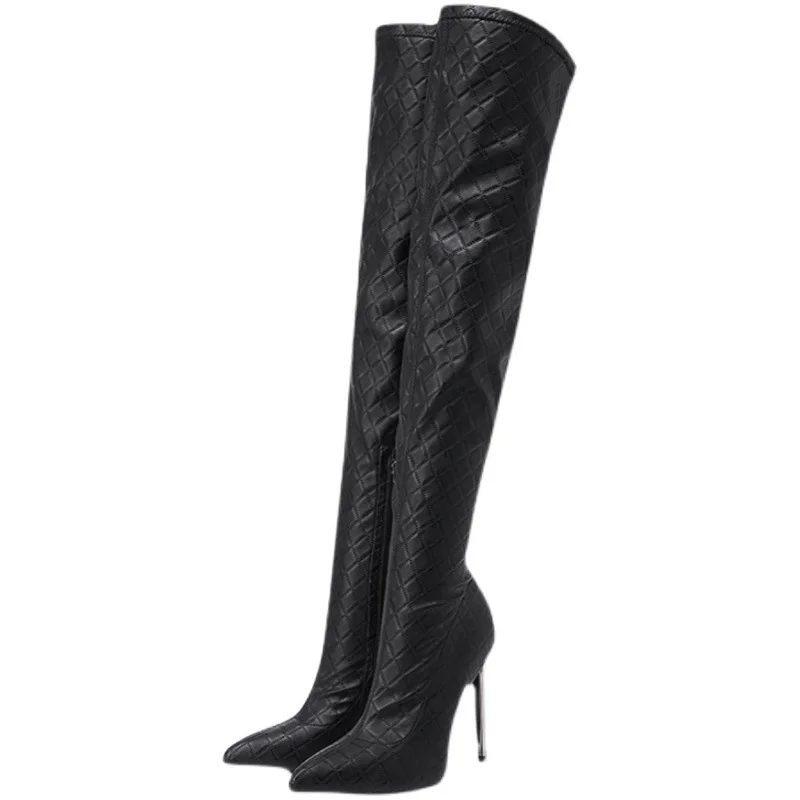 New Sexy Over The Knee Boots Women Thin Heels Pointed Toe Zipper Thigh High Boot Winter Autumn Party High-heeled boots Shoes