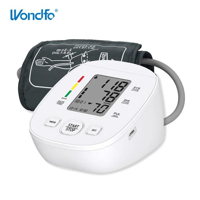 Wondfo Home Health Care Digital Lcd Upper Arm Blood Pressure Monitor Heart Beat Meter Machine Tonometer for Measuring Automatic AXD-809