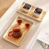 Bamboo Tray Diamine Japanese Dinner Plate Imitation Bamboo Pattern Tea Tray Plastic Storage Tray Thickened Fall-proof Tray 4