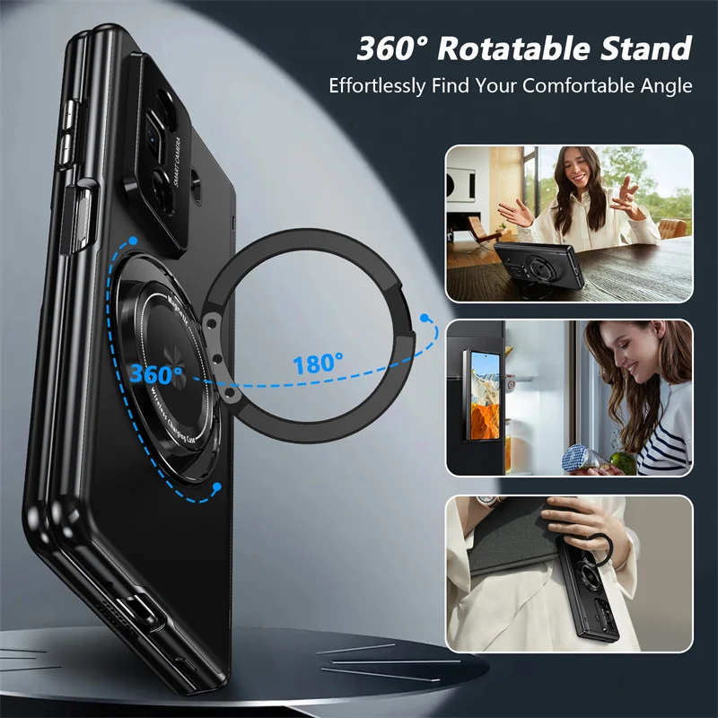 360 Rotating Phone Case with Magnetic Ring and Screen Protector