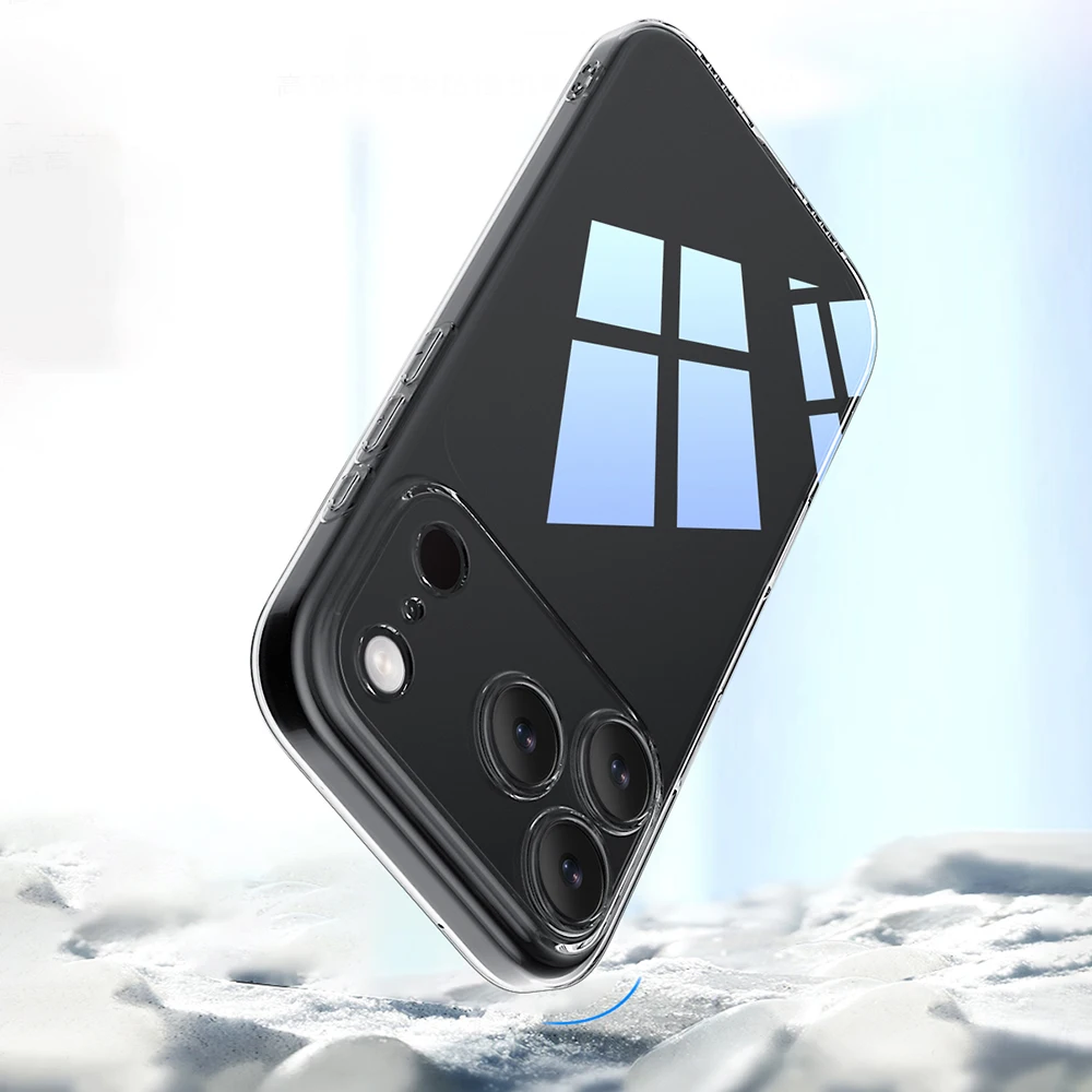 Sleek Transparent Black Silicone Soft Case – Ultra-Thin Clear Back Cover Shell