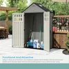 BMS6312D Everett 6' x 3' Heavy-Duty Resin Outdoor Pad-Lockable Double Doors and Windows All-Weather Shed for Yard Storage, 6