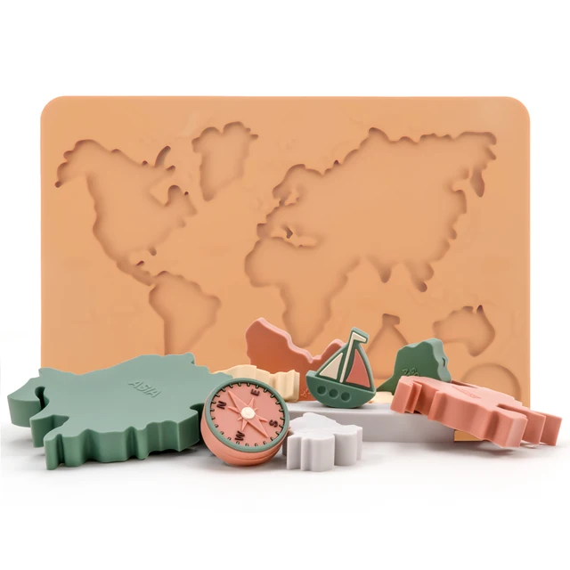 Dropshipping Center World Map Puzzle Baby Toy Montessori Educational Cognition Intelligence Puzzle Game For Children Toys 4